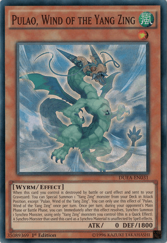 Pulao, Wind of the Yang Zing [DUEA-EN031] Super Rare (ONLINE ORDER ONLY)