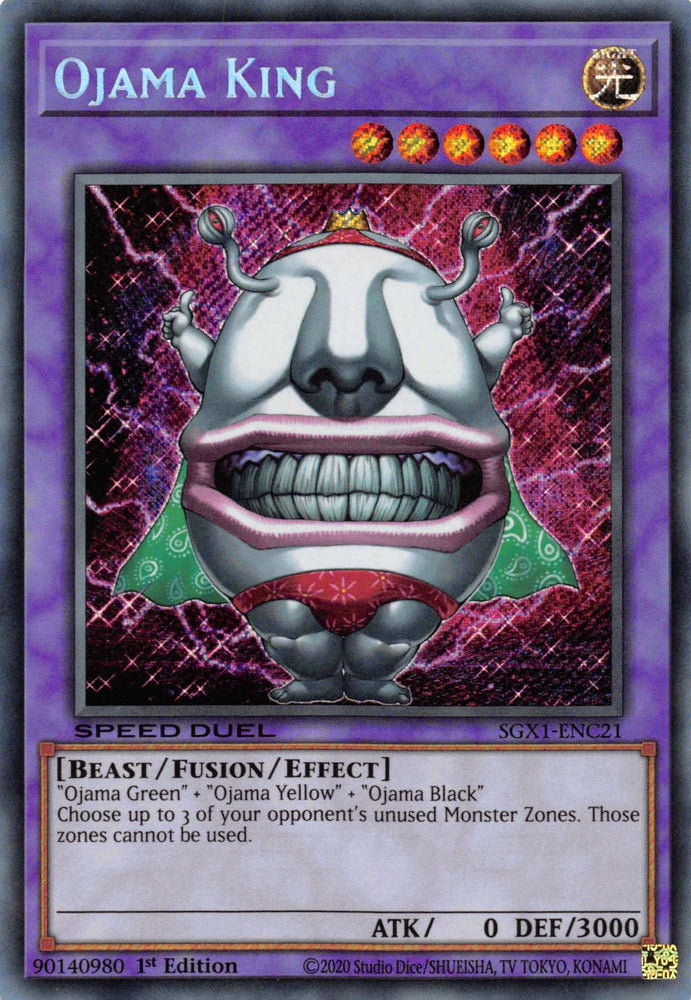 Ojama King [SGX1-ENC21] Secret Rare (ONLINE ORDER ONLY)