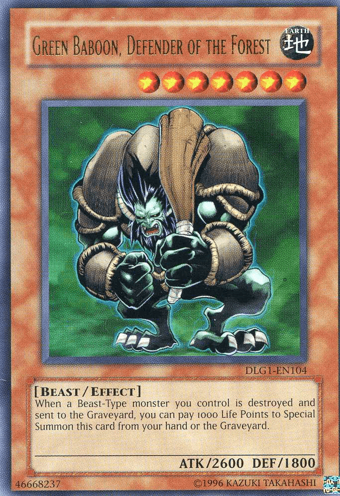Green Baboon, Defender of the Forest [DLG1-EN104] Ultra Rare (ONLINE ORDER ONLY)