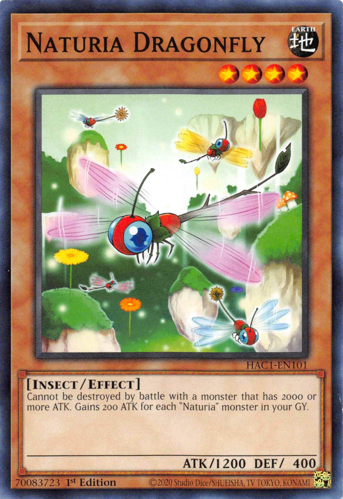 Naturia Dragonfly (Duel Terminal) [HAC1-EN101] Parallel Rare (ONLINE ORDER ONLY)