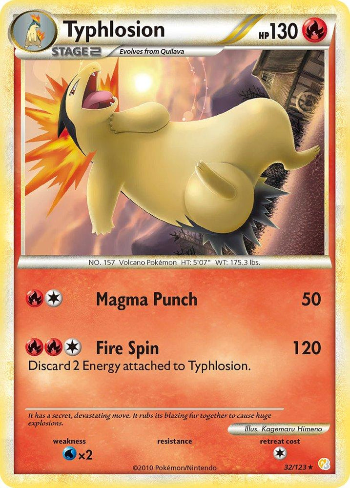 Typhlosion (32/123) (Theme Deck Exclusive) [HeartGold & SoulSilver: Base Set] (Online Only)