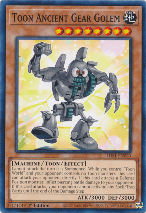 Toon Ancient Gear Golem [LDS1-EN063] Common (ONLINE ORDER ONLY)