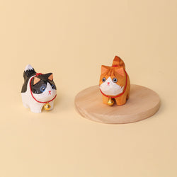 Hand-Carved Wooden Cats, Personalized Gift for Cat Lovers (ONLINE ORDER ONLY)