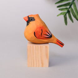 Hand Carved Cardinal Bird, Unique Gift for Loved Ones (ONLINE ORDER ONLY)