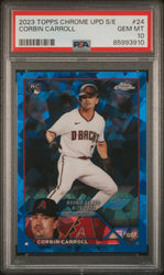 Graded 2023 Topps Chrome Update Sapphire Edition Corbin Carroll #24 Rookie RC Baseball Card PSA 10 Gem Mint (ONLINE ORDER ONLY)