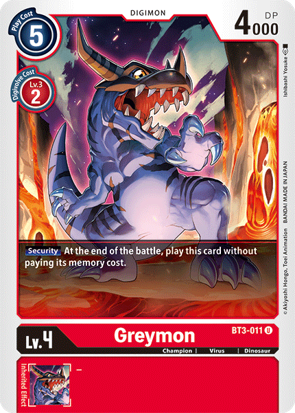 Greymon [BT3-011] [Release Special Booster Ver.1.5] (ONLINE ORDER ONLY)