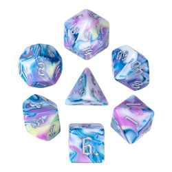 Artic Blend 7-Dice Set Blue Purple Grey w/SilvweNumbers Dnd Dice Set (Online Only)