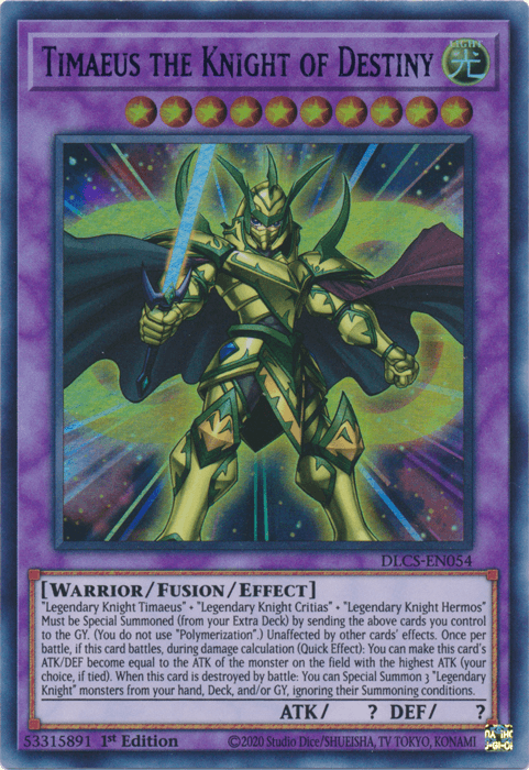 Timaeus the Knight of Destiny (Blue) [DLCS-EN054] Ultra Rare (ONLINE ORDER ONLY)