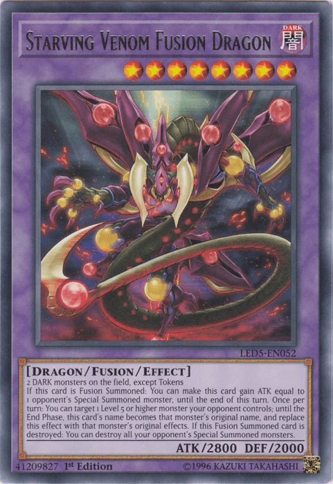 Starving Venom Fusion Dragon [LED5-EN052] Rare (ONLINE ORDER ONLY)