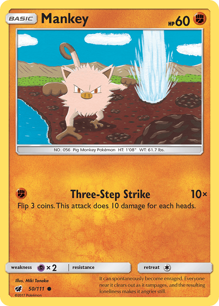 Mankey (50/111) [Sun & Moon: Crimson Invasion] (Online Only)