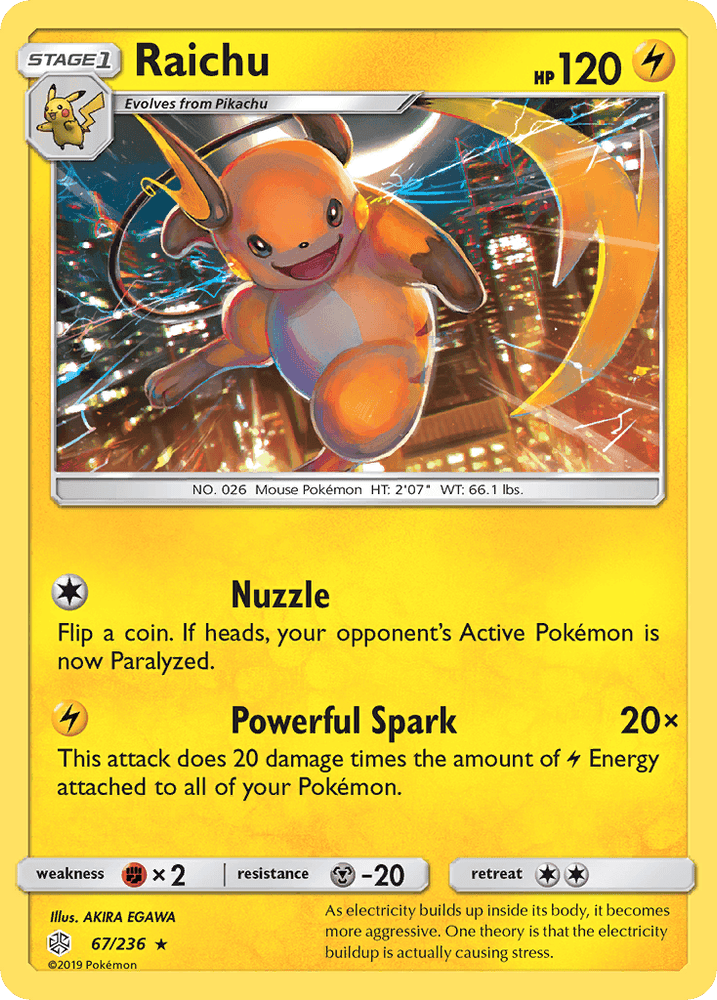 Raichu (67/236) [Sun & Moon: Cosmic Eclipse] (Online Only)
