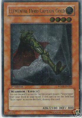 Elemental Hero Captain Gold [FOTB-EN014] Ultimate Rare (ONLINE ORDER ONLY)