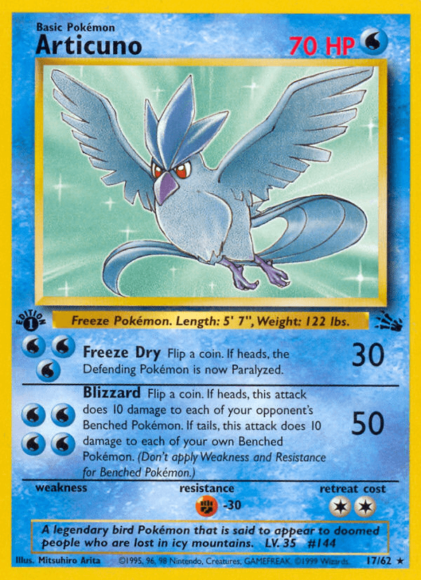 Articuno (17/62) [Fossil 1st Edition] (Online Only)