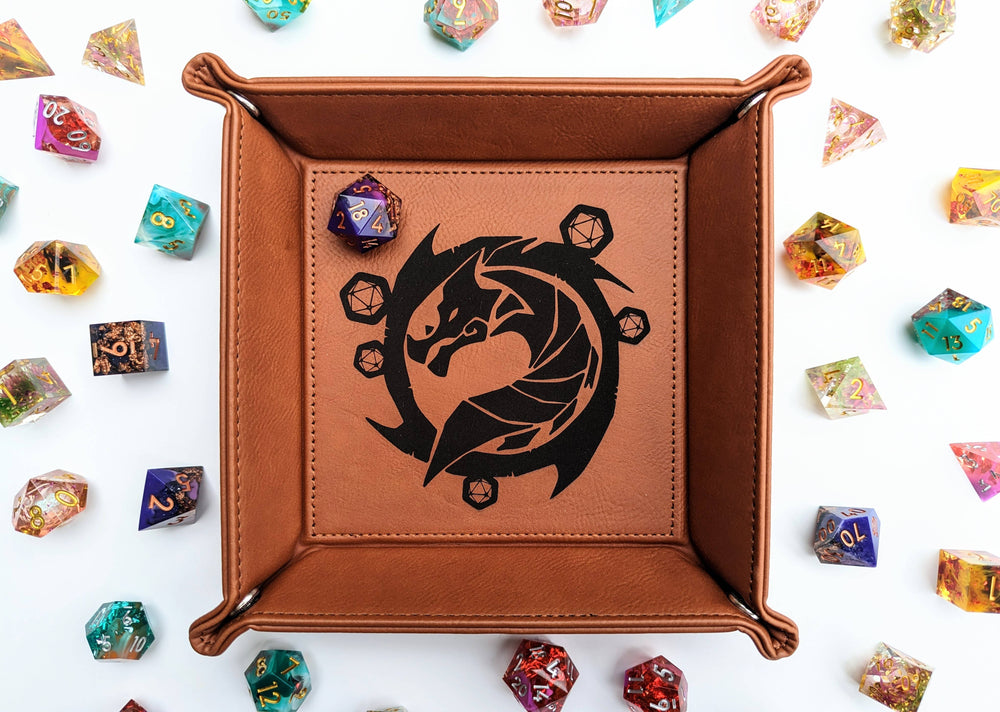 The Waiting Wyvern - Vegan Leather Dice Rolling Tray (ONLINE ORDER ONLY)