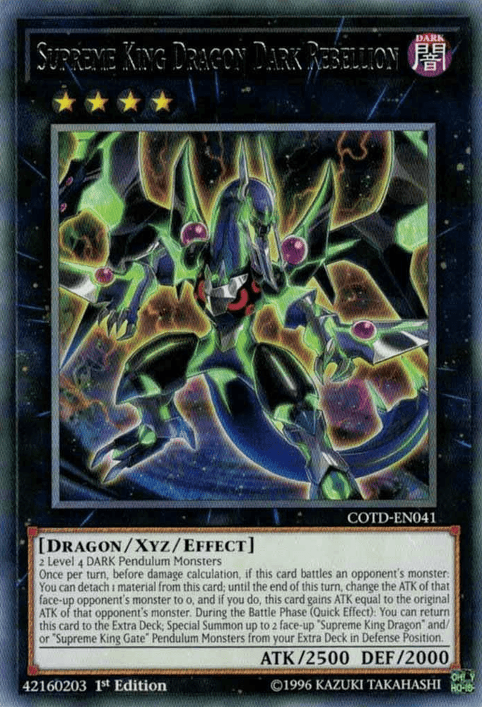 Supreme King Dragon Dark Rebellion [COTD-EN041] Rare (ONLINE ORDER ONLY)