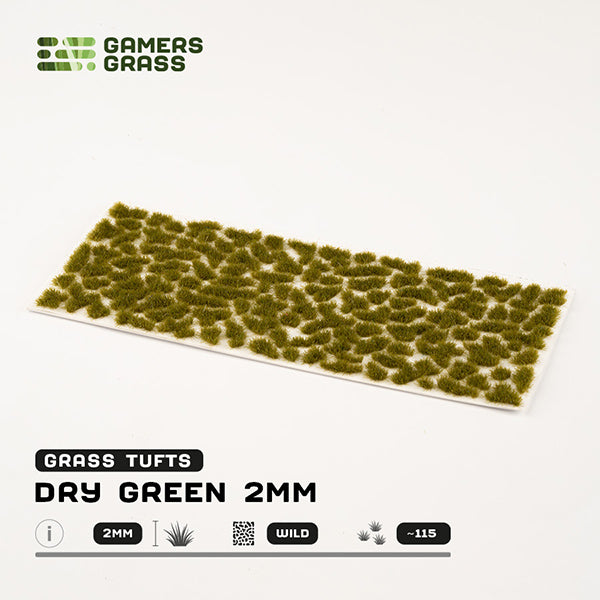 Gamers Grass Tufts: Dry Green 2mm- Wild (ONLINE ORDER ONLY)