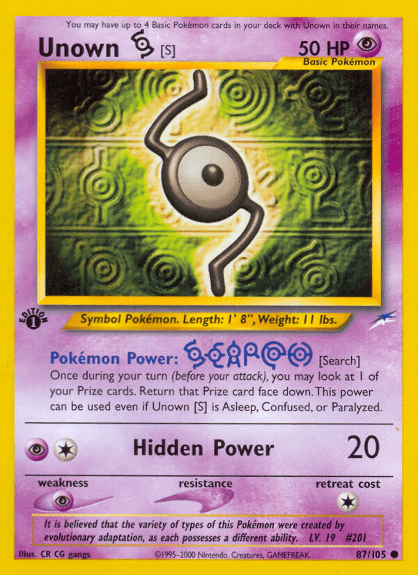 Unown [S] (87/105) [Neo Destiny 1st Edition] (Online Only)