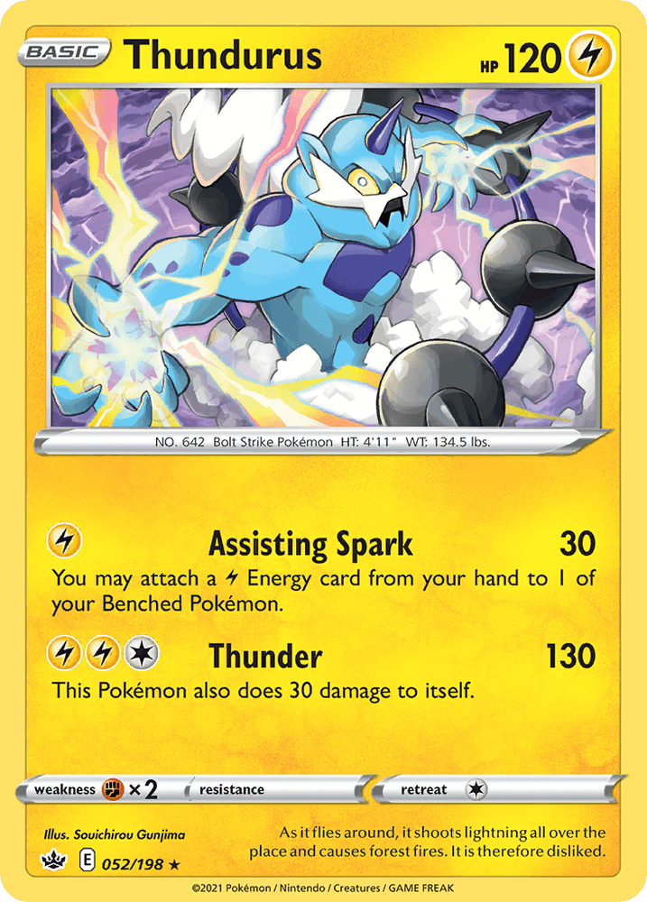 Thundurus (052/198) (Theme Deck Exclusive) [Sword & Shield: Chilling Reign] (Online Only)