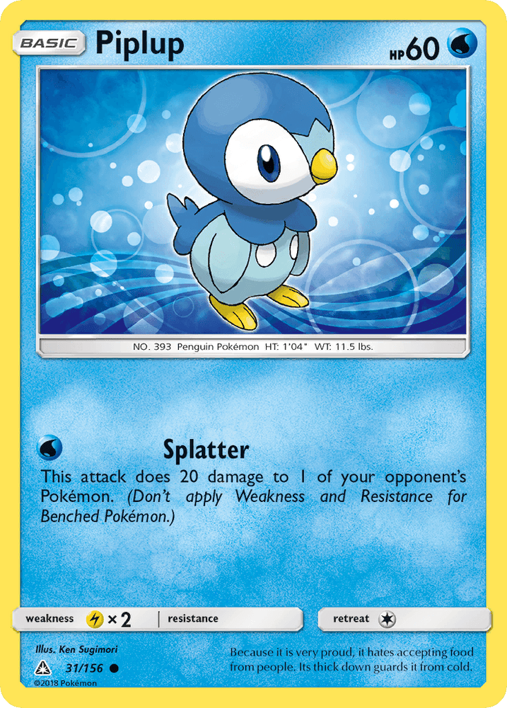 Piplup (31/156) [Sun & Moon: Ultra Prism] (Online Only)