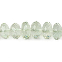 8mm - 11.5mm Prasiolite faceted rondelle beads 16 inch 74 pieces AAA