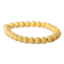 8mm 22kt Gold plated Copper Bead Cap Miligrain Triangle and Heart 8 inch 54 pieces (ONLINE ORDER ONLY)