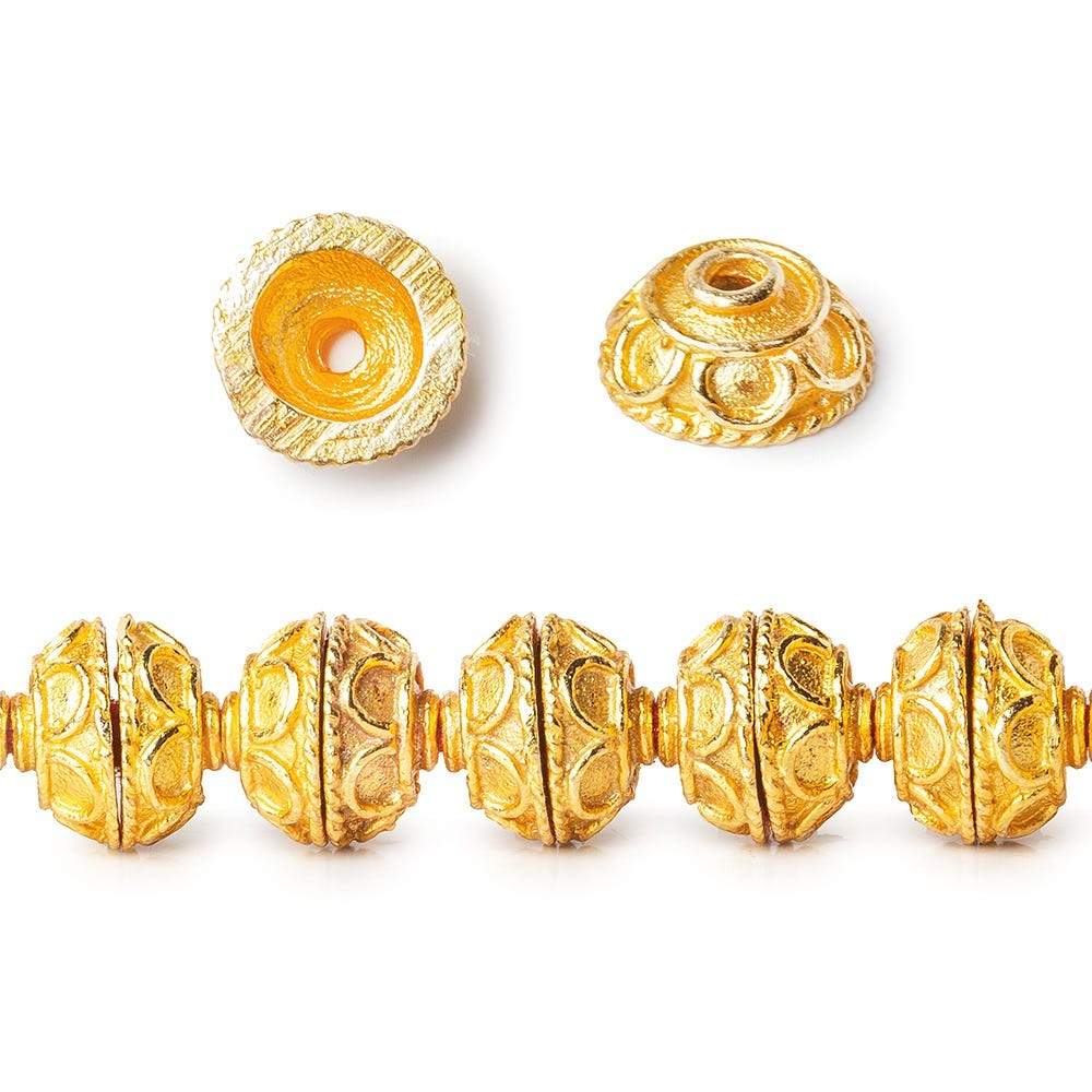 8mm 22kt Gold plated Copper Bead Cap Simple Arch 8 inch 54 pieces (ONLINE ORDER ONLY)
