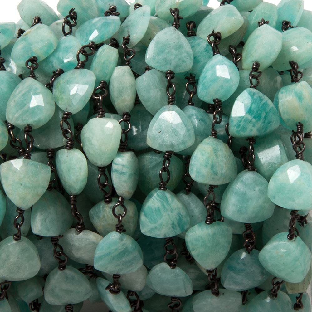 8mm Amazonite triangle Black Gold plated Chain by the foot 22pcs (ONLINE ORDER ONLY)