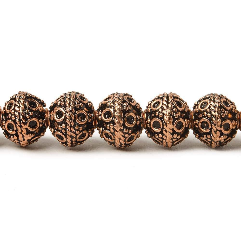 8mm Antiqued Copper Beads Roval Persian Circle 8 inch 28 pcs (ONLINE ORDER ONLY)