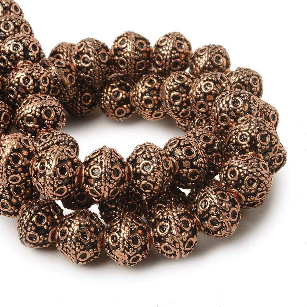8mm Antiqued Copper Beads Roval Persian Circle 8 inch 28 pcs (ONLINE ORDER ONLY)