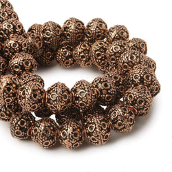 8mm Antiqued Copper Beads Roval Persian Circle 8 inch 28 pcs (ONLINE ORDER ONLY)