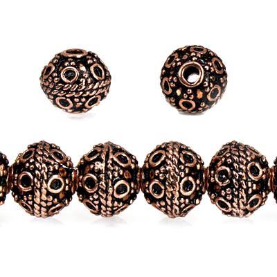8mm Antiqued Copper Beads Roval Persian Circle 8 inch 28 pcs (ONLINE ORDER ONLY)
