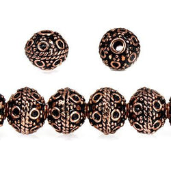 8mm Antiqued Copper Beads Roval Persian Circle 8 inch 28 pcs (ONLINE ORDER ONLY)