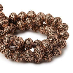 8mm Antiqued Copper Beads Roval Persian Circle and Dot 8 inch 28 pcs (ONLINE ORDER ONLY)
