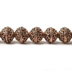 8mm Antiqued Copper Beads Roval Persian Circle and Dot 8 inch 28 pcs (ONLINE ORDER ONLY)