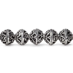 8mm Antiqued Sterling Silver plated Copper Moroccan Bead 8 inch 28 pcs (ONLINE ORDER ONLY)