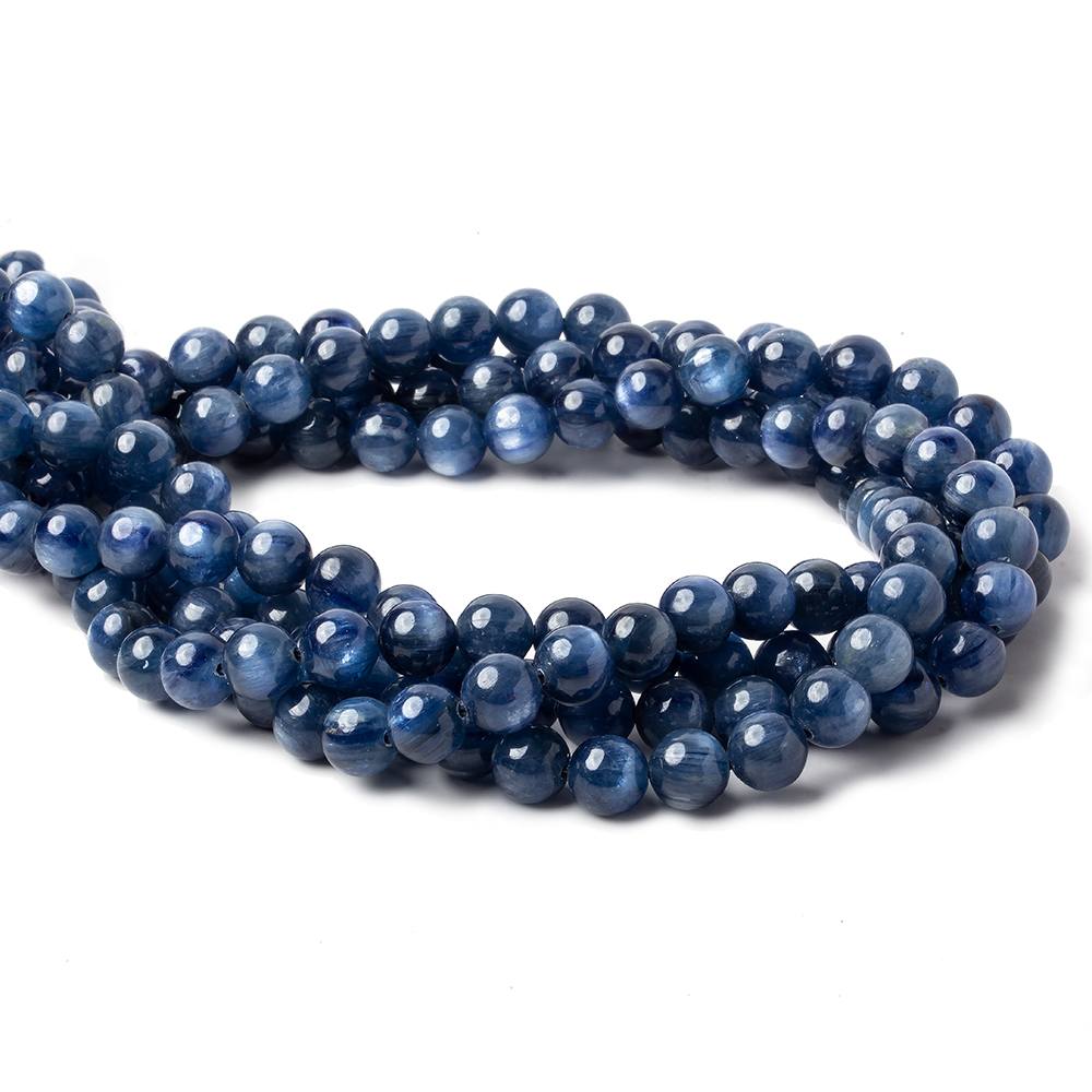 8mm Blue Kyanite Plain Rounds 16 inch 51 beads AA (ONLINE ORDER ONLY)