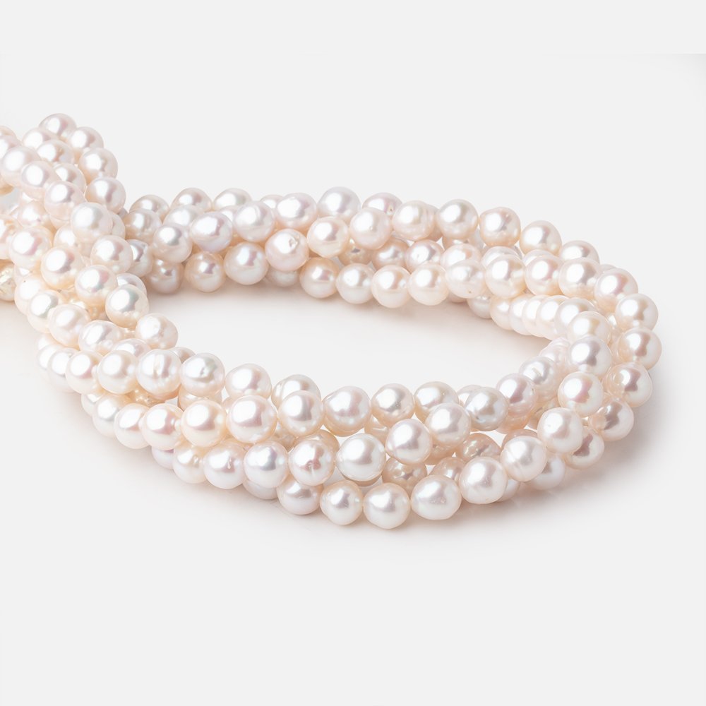 8mm Creamy White Baroque Freshwater Pearls 15.5 inch 48 Beads AA (ONLINE ORDER ONLY)