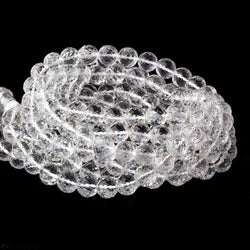 8mm Crystal Quartz Faceted Round Beads 16 inch 51 pieces (ONLINE ORDER ONLY)