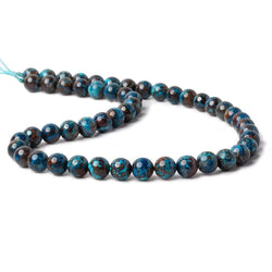 8mm Dark Chrysocolla Plain Rounds 15.5 inch 50 beads AA (ONLINE ORDER ONLY)