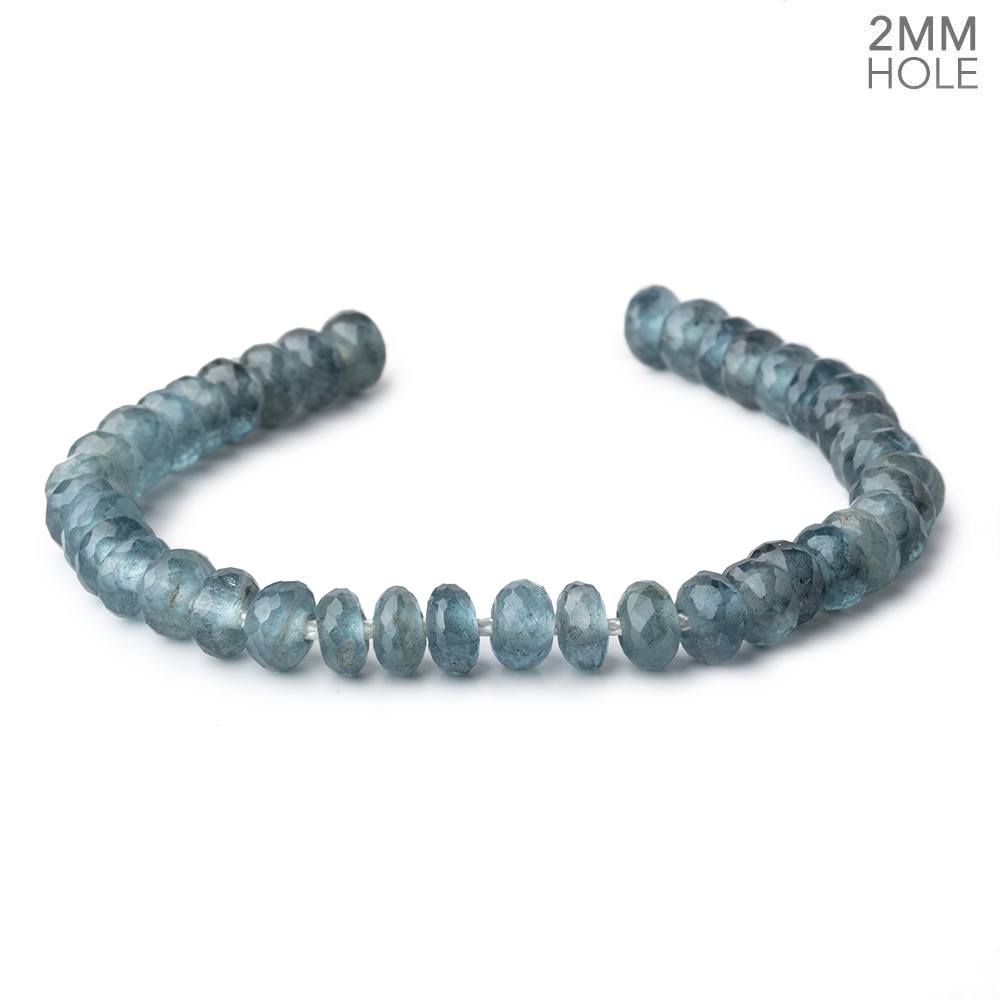8mm Light Moss Aquamarine 2mm Large Hole Faceted Rondelle Beads 8 inch 36 pieces AAA (ONLINE ORDER ONLY)