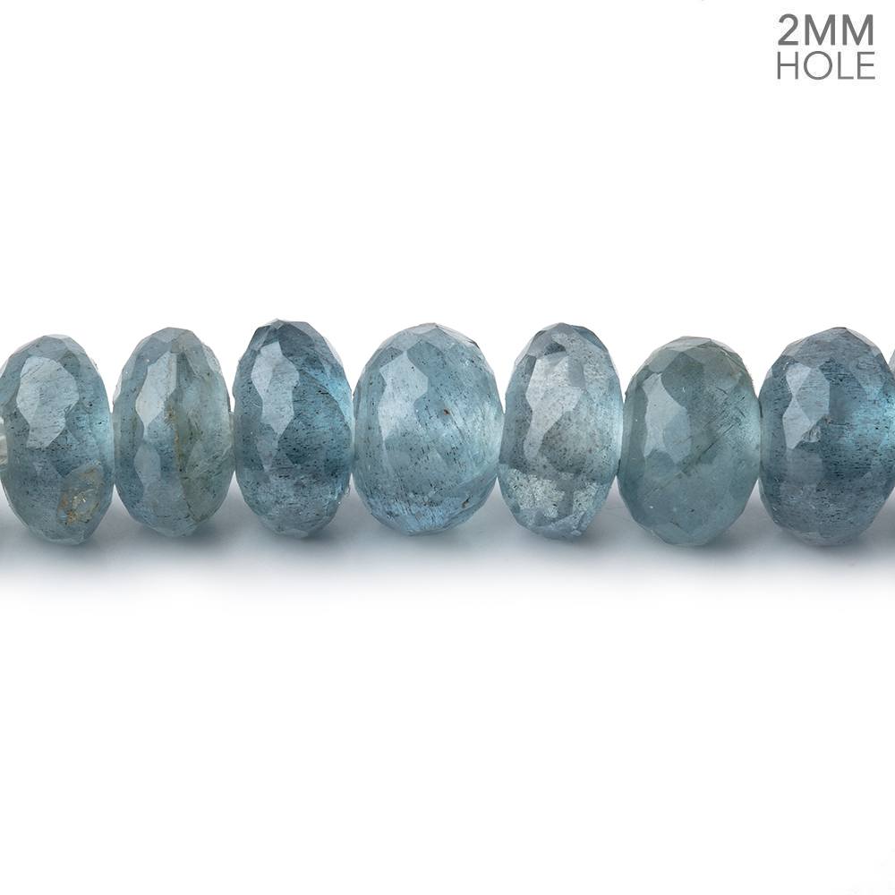 8mm Light Moss Aquamarine 2mm Large Hole Faceted Rondelle Beads 8 inch 36 pieces AAA (ONLINE ORDER ONLY)