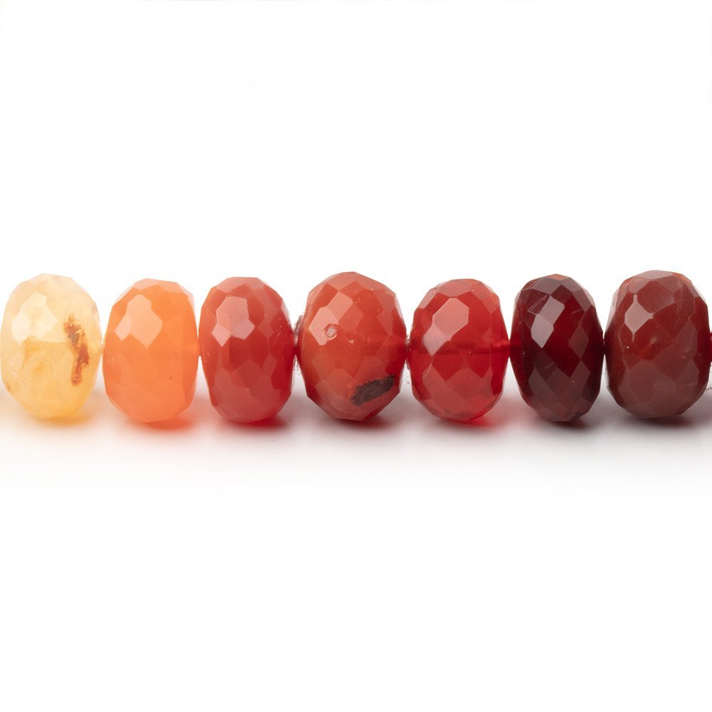 8mm Mexican Fire Opal Faceted Rondelle Beads 16 inch 75 pieces (ONLINE ORDER ONLY)
