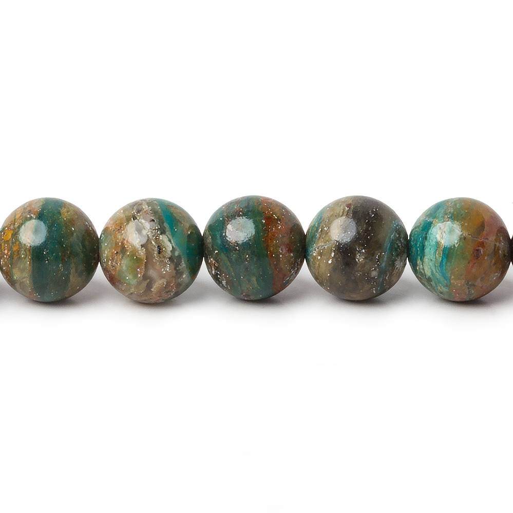 8mm Peruvian Blue Dendritic Opal Unfaceted Rounds 16 inch 52 pieces A (ONLINE ORDER ONLY)