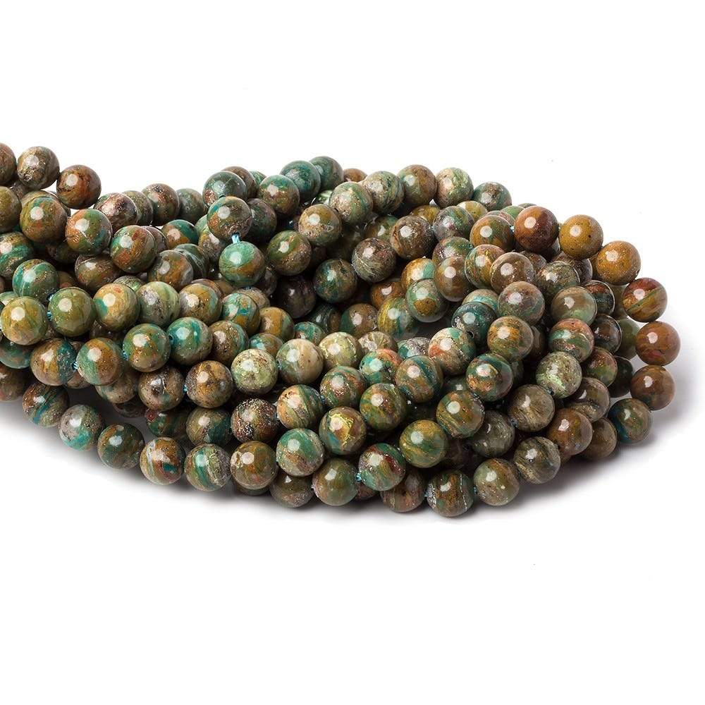 8mm Peruvian Blue Dendritic Opal Unfaceted Rounds 16 inch 52 pieces A (ONLINE ORDER ONLY)