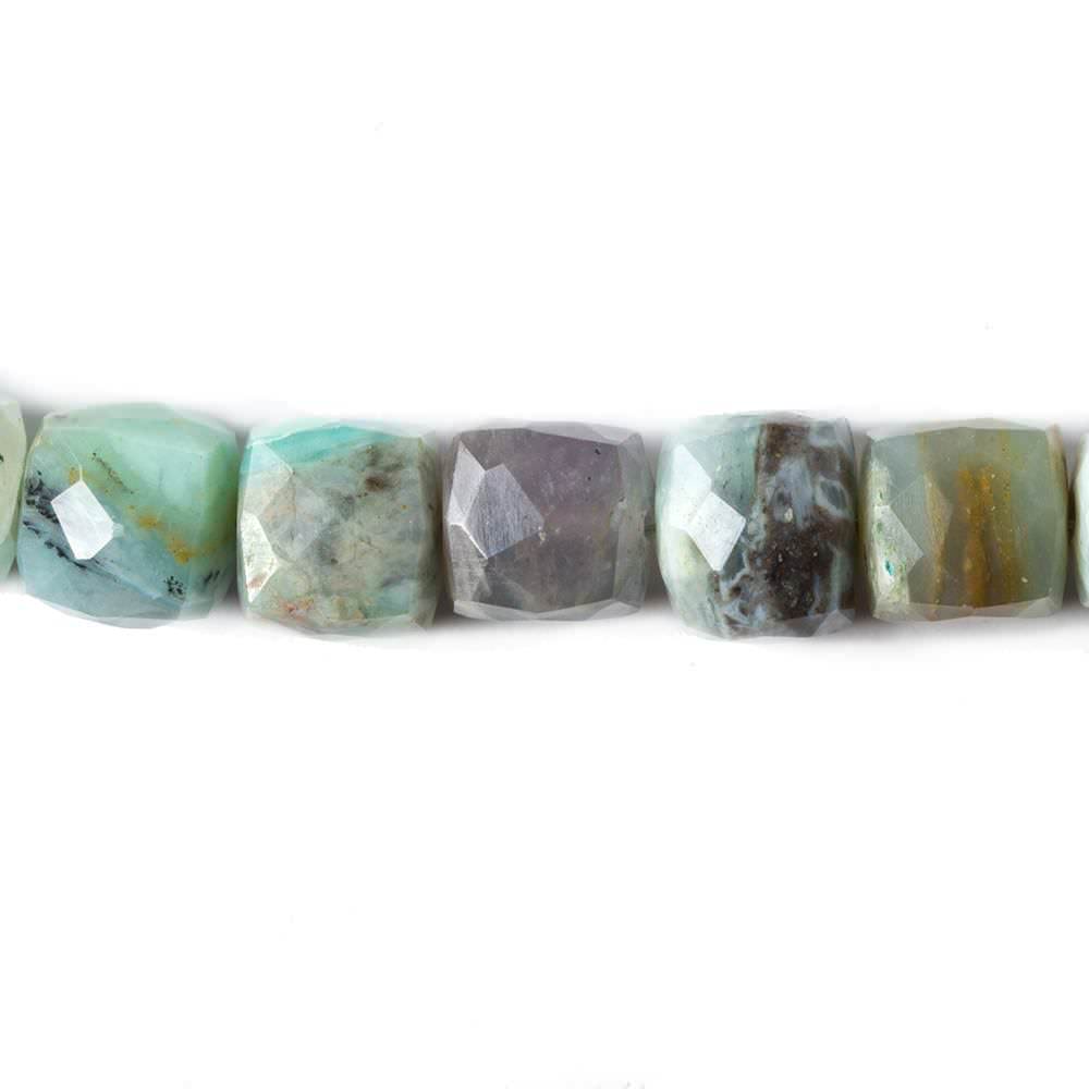 8mm Peruvian Blue Opal faceted cube beads 8 inch 25 pieces (ONLINE ORDER ONLY)