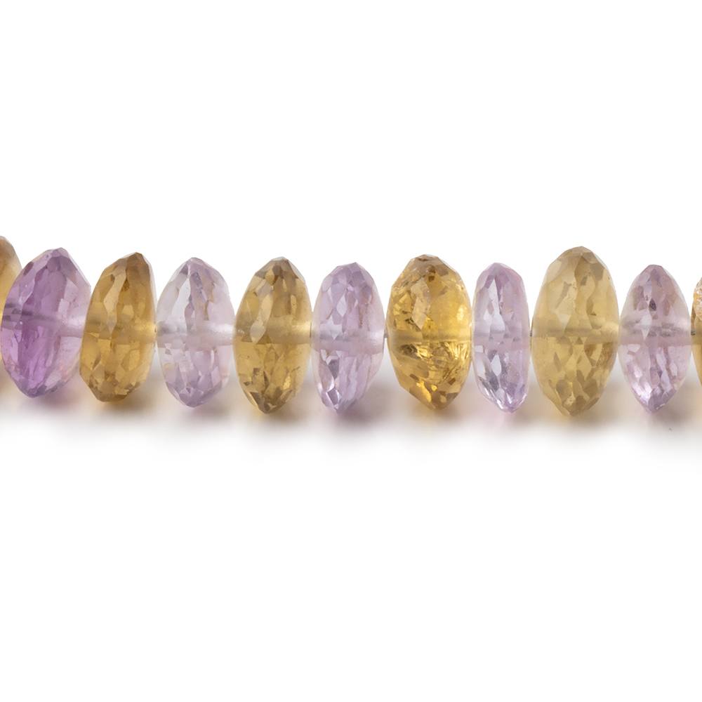 8mm Pink Amethyst & Whiskey Quartz German Faceted Rondelles 16 inch 103 Beads