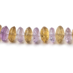 8mm Pink Amethyst & Whiskey Quartz German Faceted Rondelles 16 inch 103 Beads