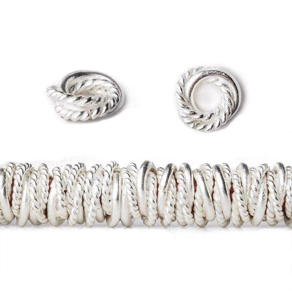 8mm Plain & Twist Mobius Large Hole Spacer Beads 8 inch Strand (ONLINE ORDER ONLY)