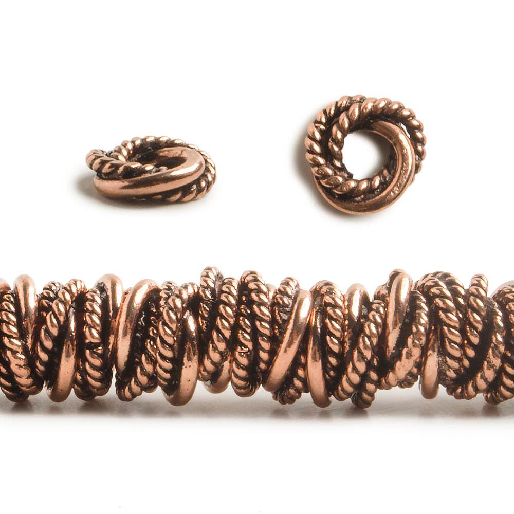 8mm Plain & Twist Mobius Large Hole Spacer Beads 8 inch Strand (ONLINE ORDER ONLY)