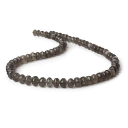 8mm Platinum Grey Moonstone Faceted Rondelles 16 inch 74 Beads AA